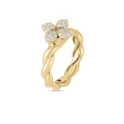 Roberto Coin 18k Yellow Gold Love in Verona Diamond Twist Ring Sale