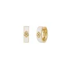 Roberto Coin 18K Yellow Gold Love In Verona Diamond And Enamel Hoop Earrings New