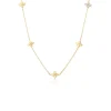 Roberto Coin 18K Yellow Gold Love In Verona Diamond Flower Station Necklace New