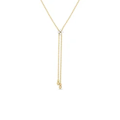 Roberto Coin 18K Yellow Gold Love In Verona Diamond Flower Lariat Necklace New