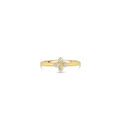 Roberto Coin 18K Yellow Gold Love In Verona Small Pavé Diamond Flower Ring Size 6.5 Best