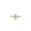 Roberto Coin 18k Yellow Gold Love In Verona Medium Pavé Diamond Flower Ring Hot