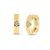 Roberto Coin 18K Yellow Gold 3.5mm Love In Verona Diamond Accent Hoop Earrings Best