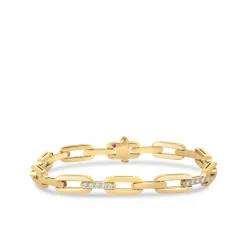 Roberto Coin 18K Yellow Gold Navarra Diamond Accents Bracelet New