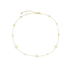 Roberto Coin 18K Yellow Gold Principessa Diamond And Flower Station Necklace Clearance