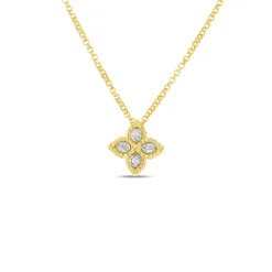 Roberto Coin 18K Yellow Gold Princess Flower Small Diamond Necklace Best