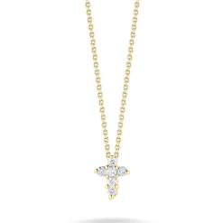 Roberto Coin 18K Yellow Gold Tiny Treasures Diamond Baby Cross Necklace