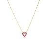 Roberto Coin 18k Yellow Gold Tiny Treasures Diamond and Ruby Reversible Heart Necklace Discount