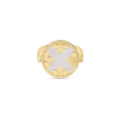 Roberto Coin 18K Yellow Gold Venetian Medallions Medium Reversible Ring New