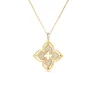 Roberto Coin 18k Yellow Gold Venetian Princess Pirouette Pave Diamond & Mother of Pearl Flower Necklace Sale