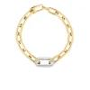 Roberto Coin 18k Yellow/White Designer Gold Single Large Diamond Link Paperclip Bracelet Hot