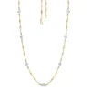 Roberto Coin 18K Yellow/White Gold Diamond By The Inch 7 Station Dog Bone Necklace New