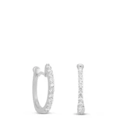 Roberto Coin Perfect Diamond Huggie Hoop Earrings 18K Hot