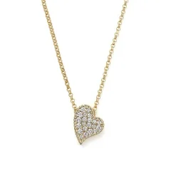Roberto Coin Princess Diamond Heart Necklace 18K Clearance