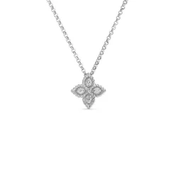 Roberto Coin Princess Flower Diamond Necklace 18K Online