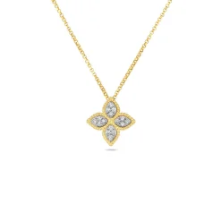 Roberto Coin Princess Flower Diamond Petal Pendant 18K