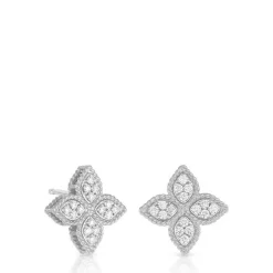 Roberto Coin Princess Flower Diamond Earrings 18K Best