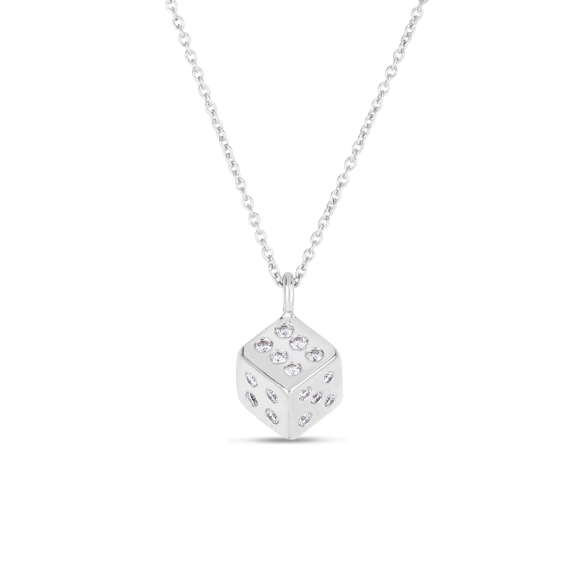 Roberto Coin Tiny Treasure Diamond Heart Necklace 18K White Gold, 18" Sale