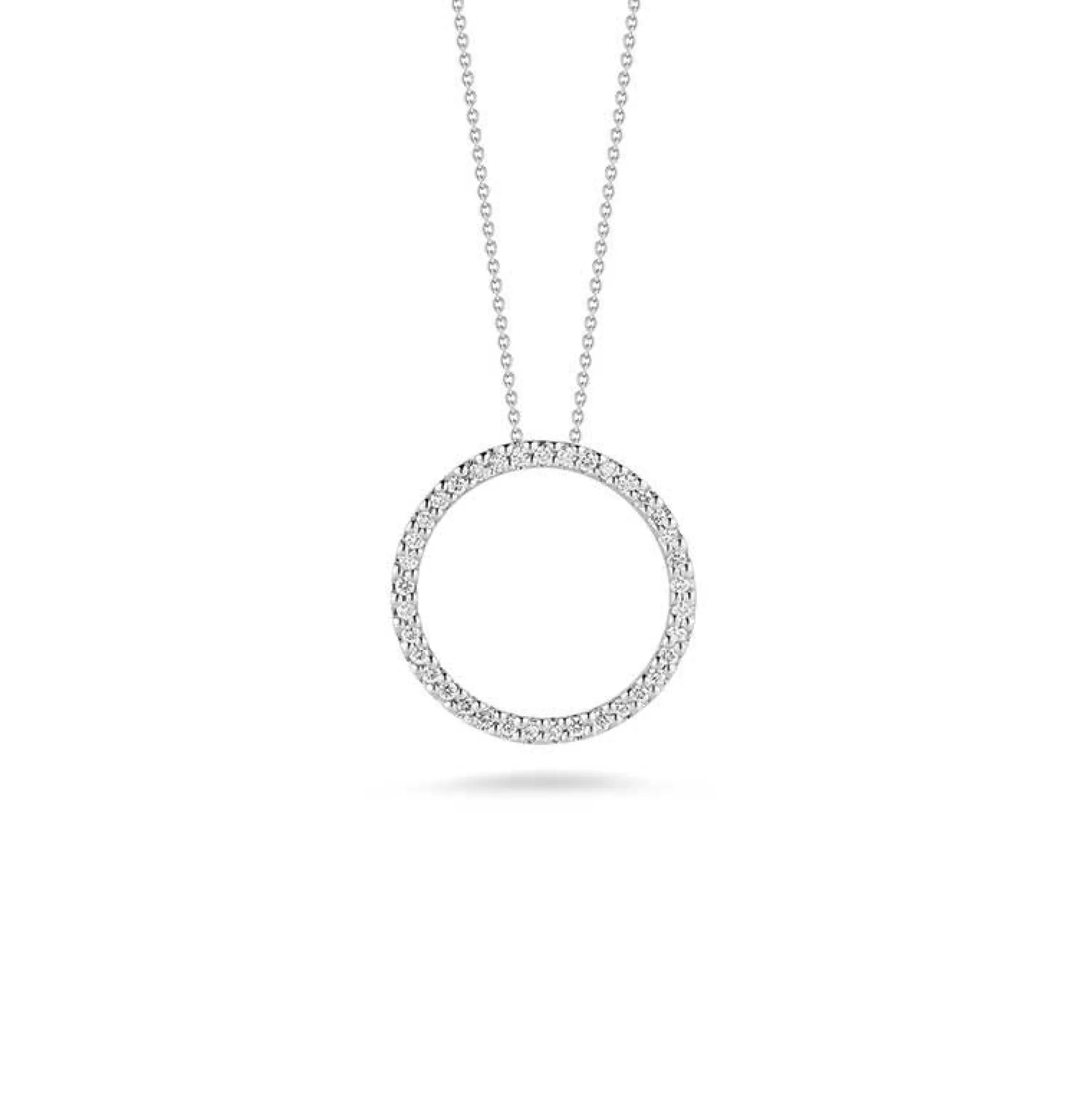 Roberto Coin Tiny Treasures Diamond Circle Necklace 18K Outlet
