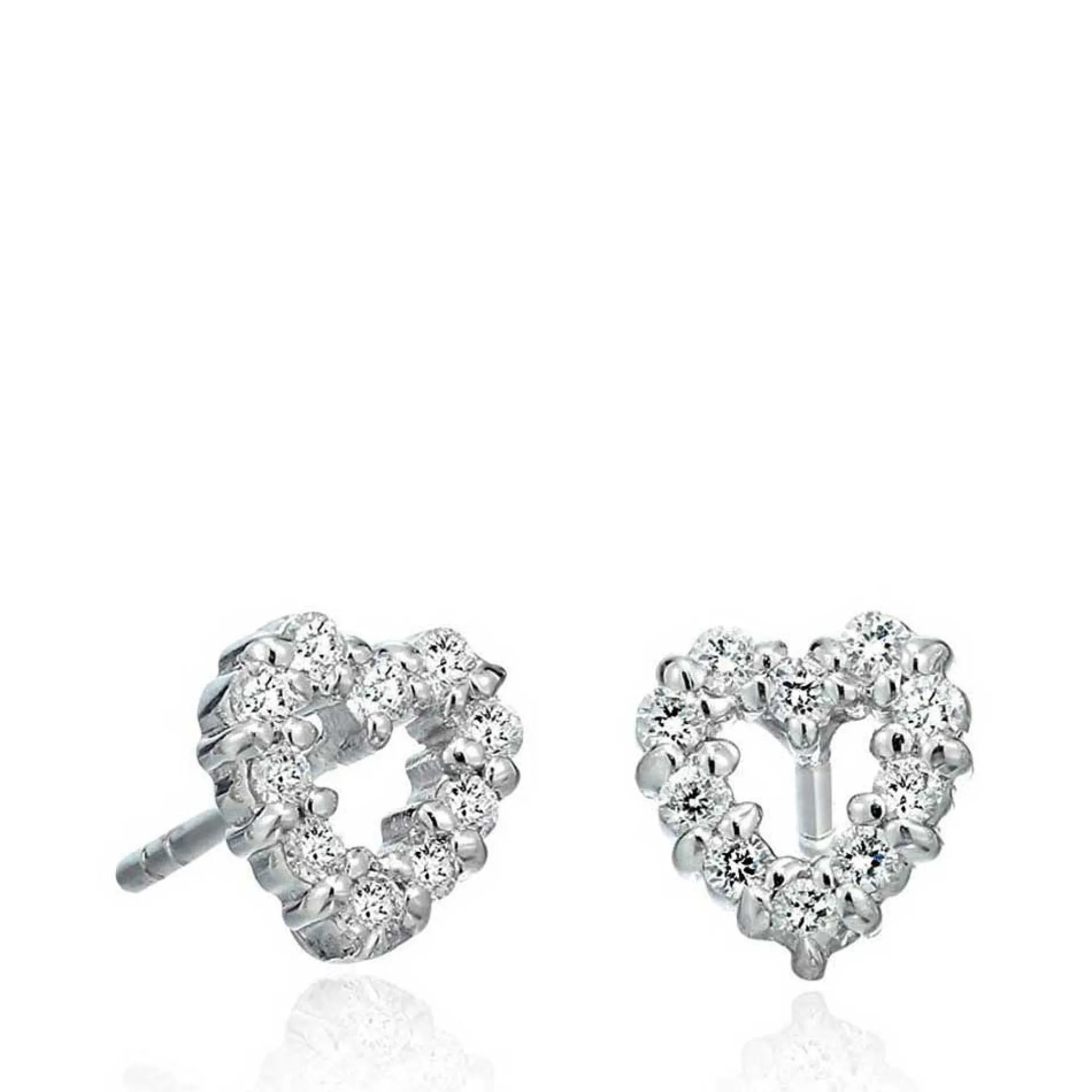 Roberto Coin Tiny Treasures Diamond Heart Stud Earrings 18K Clearance