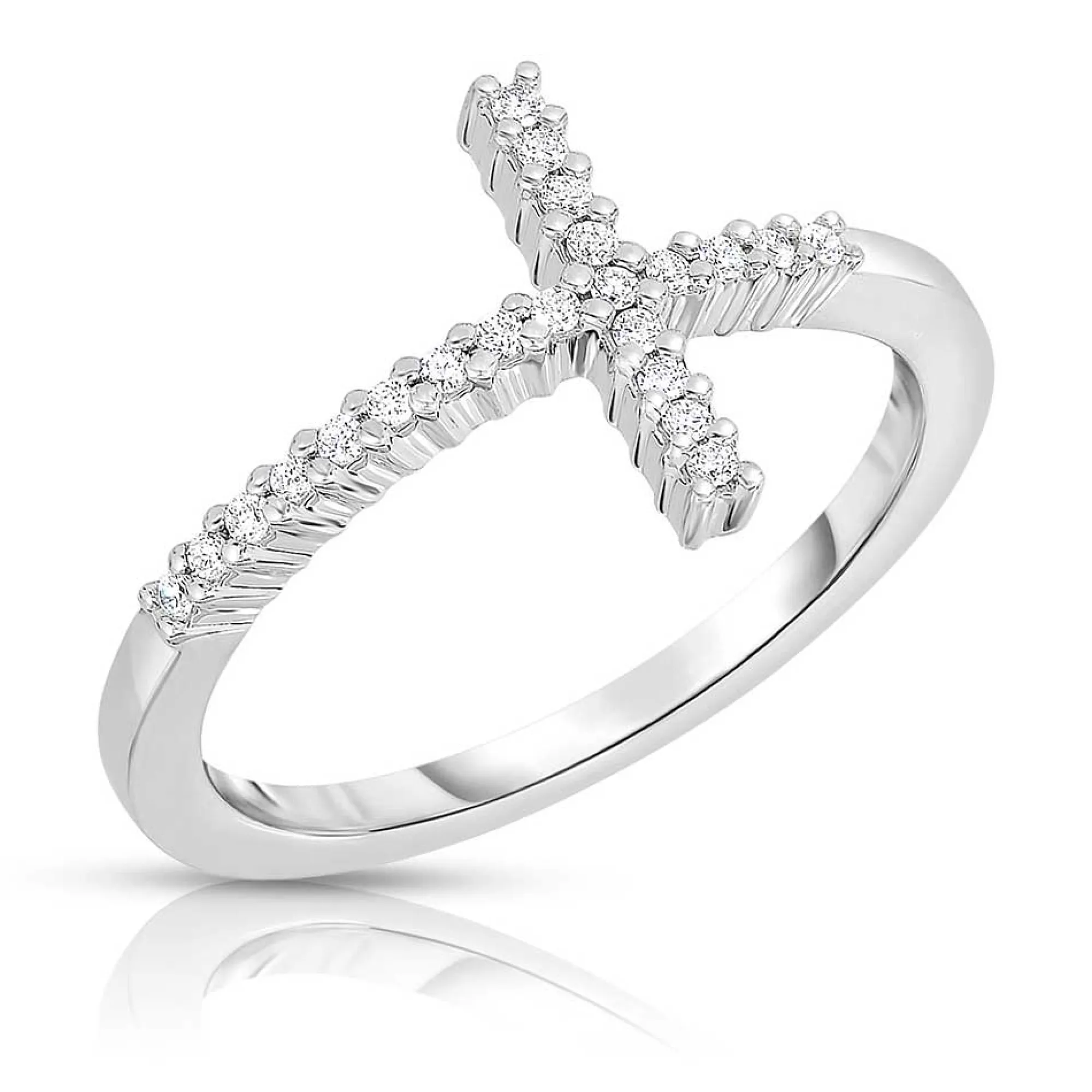Roberto Coin Tiny Treasures Diamond Sideways Cross Ring 18K Online