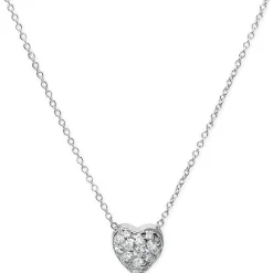 Roberto Coin Tiny Treasures Diamond Puffed Heart Necklace, 18K White Gold Best