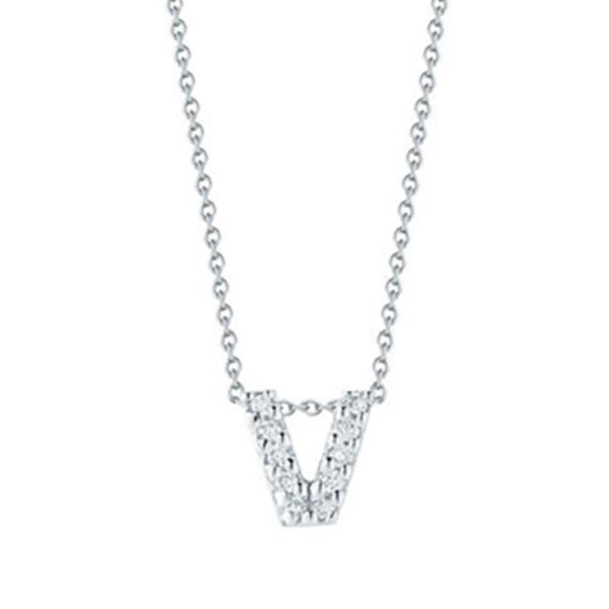 Roberto Coin Tiny Treasures Diamond Initial Pendant 18K Letter 'V' Hot