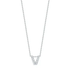 Roberto Coin Tiny Treasures Diamond Initial Pendant 18K Letter 'V' Hot