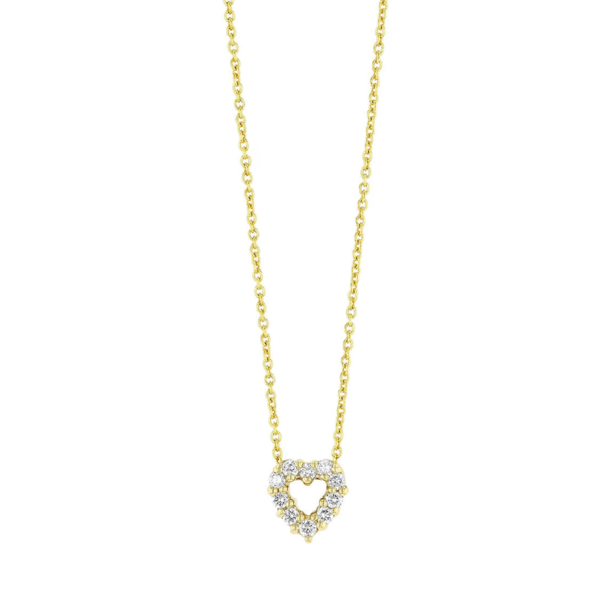 Roberto Coin Tiny Treasures Diamond Heart Necklace 18K Hot