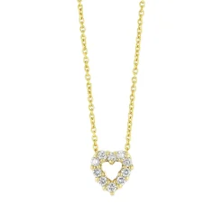 Roberto Coin Tiny Treasures Diamond Heart Necklace 18K Hot