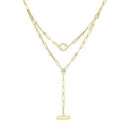 Roberto Coin Venetian Princess Layered Diamond Necklace 18K Yellow Gold, 16 Inches Hot