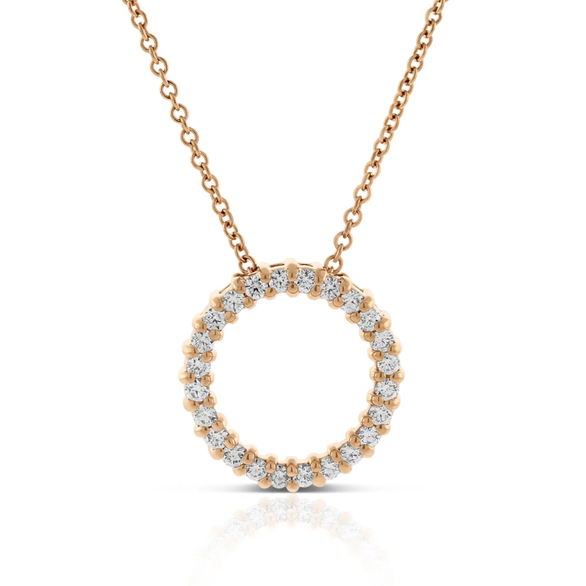 Rose Gold Diamond Circle Pendant 14K, 1/4 ctw. Sale