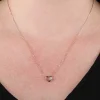 Rose Gold Diamond Heart Necklace 14K Sale