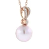 Rose Gold Freshwater Cultured Pearl & Diamond Pendant 14K Online