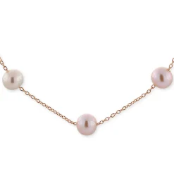 Rose Gold Freshwater Cultured Pearl Necklace 14K Sale
