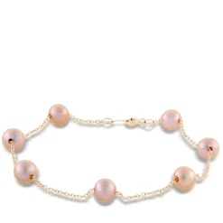 Rose Gold Freshwater Cultured Pearl Tin Cup Bracelet 14K Online