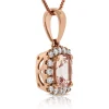 Rose Gold Morganite & Diamond Pendant 14K New