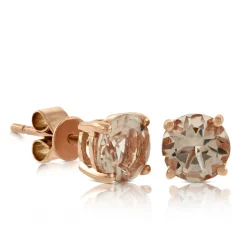 Rose Gold Morganite Stud Earrings 14K Clearance
