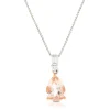 Rose Gold Pear Morganite & Diamond Two-Tone Necklace 14K Sale