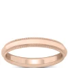 Rose Gold Polished Milgrain Edge Comfort Fit 3mm Band 14K Online