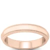 Rose Gold Polished Milgrain Edge Comfort Fit 3.5mm Band 14K Best