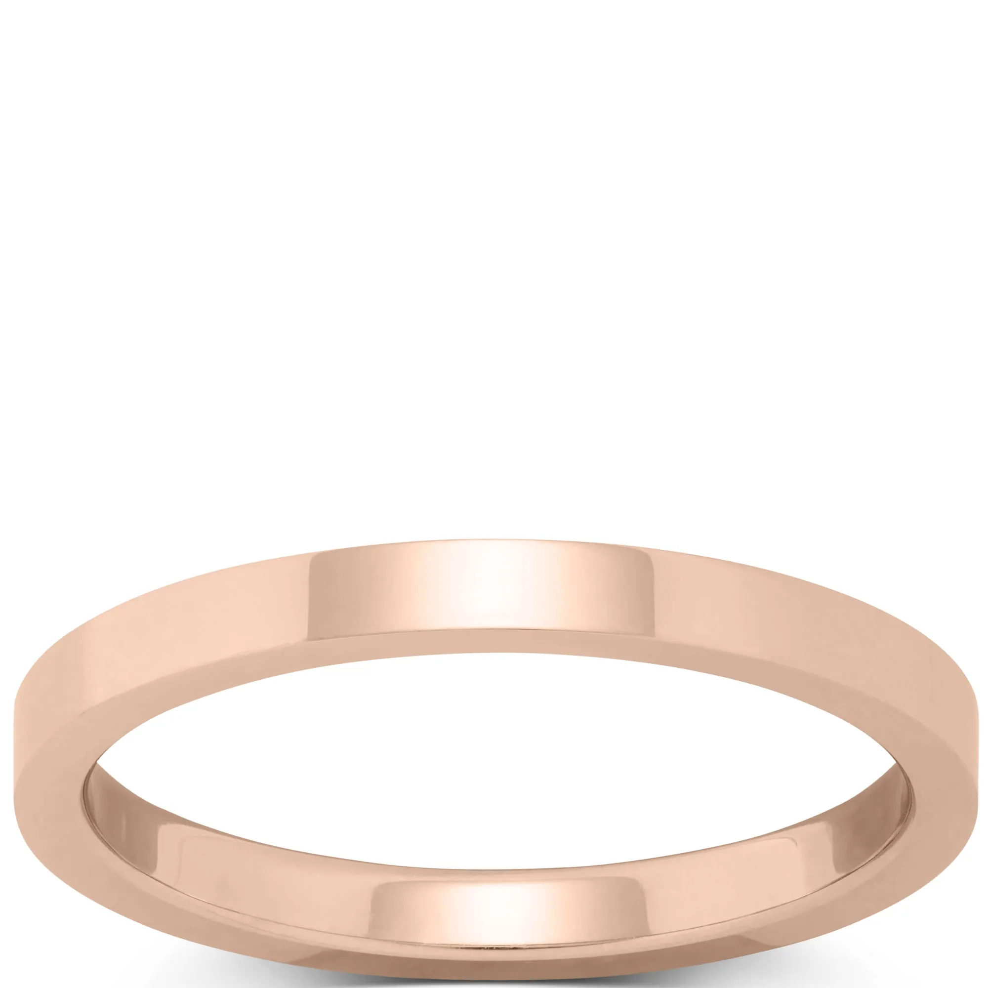 Rose Gold Polished Pipe Comfort Fit 2mm Band 14K Clearance