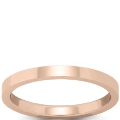 Rose Gold Polished Pipe Comfort Fit 2mm Band 18K