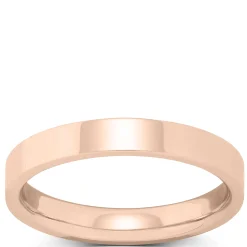 Rose Gold Polished Pipe Comfort Fit 3mm Band 18K Clearance