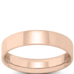 Rose Gold Polished Pipe Comfort Fit 5mm Band 14K Hot