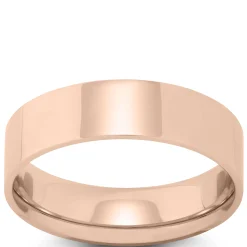 Rose Gold Polished Pipe Comfort Fit 6mm Band 18K Discount