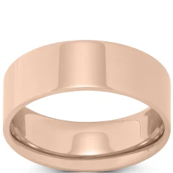 Rose Gold Polished Pipe Comfort Fit 7mm Band 14K Sale