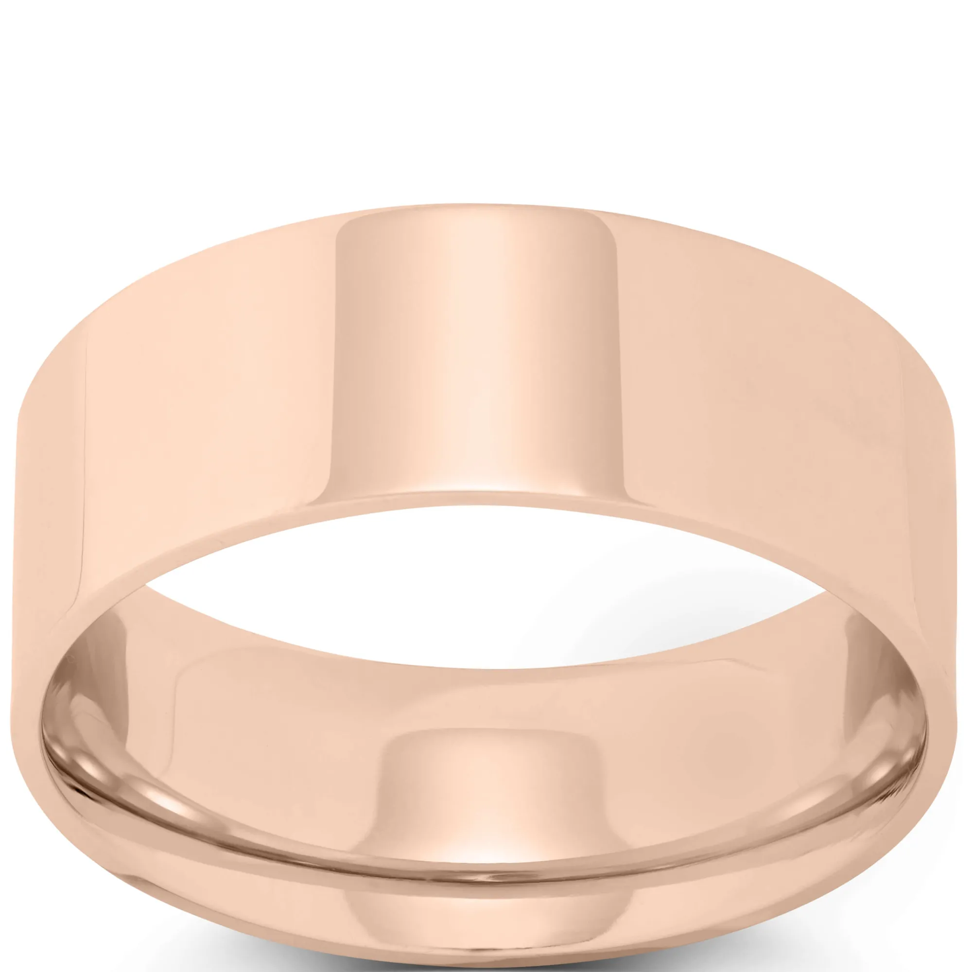 Rose Gold Polished Pipe Comfort Fit 8mm Band 14K Best