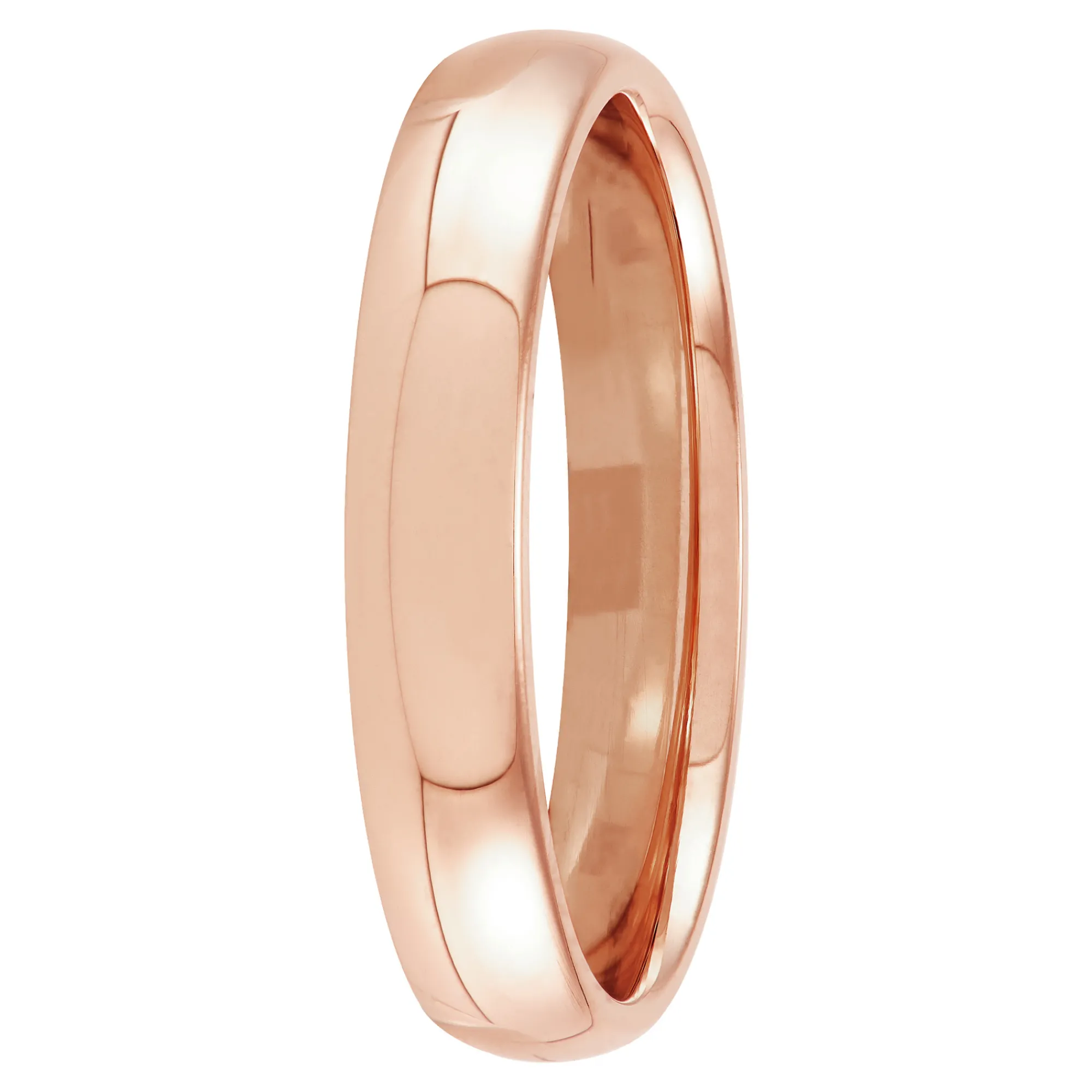 Rose Gold Polished Rounded Comfort Fit 4mm Band 18K Online