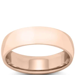 Rose Gold Polished Rounded Comfort Fit 6mm Band 18K Best